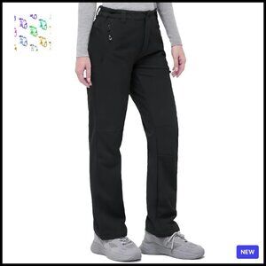 Fleece-Lined Waterproof Hiking Pants Windproof Warm Ski Snowboarding Active